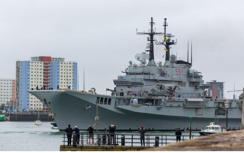 Italian aircraft carrier Giuseppe Garibaldi C 551 leaving Portsmouth February 2024. Partial view with row of photographers on Victoria pier. Image Alamy. ContributorDavid Robinson. Image ID2WK4FHC Vanity, defence or just wanting to show off?