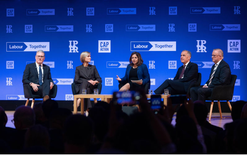 (left to right) Prime Minister Sir Keir Starmer, Prime Minister of Iceland Kristrun Frostadottir, moderator Neera Tanden, Prime Minister of Canada Mark Carney, and Prime Minister of Australia Anthony Albanese taking part in In Conversation Governing for Working People during the Global Progress Action Summit, at Methodist Central Hall in Westminster, London. Picture date Friday September 26, 2025.. Image Alamy. ContributorPA Images. Image ID3CPGGKY Australia’s political parties are moving to their use-by date