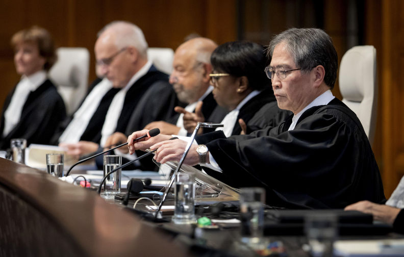 THE HAGUE ? President Yuji Iwasawa of the International Court of Justice (ICJ) during a nonbinding ruling on the Israeli occupation of Palestinian territories. The ICJ assesses whether Israel is complying with the international agreements that countries must adhere to when they occupy territories. ANP KOEN VAN WEEL netherlands out belgium out Credit ANP/Alamy Live News. ContributorANP. Image ID3D09HHT After ICJ ruling, can UN relief agency UNRWA resume full Gaza operations?