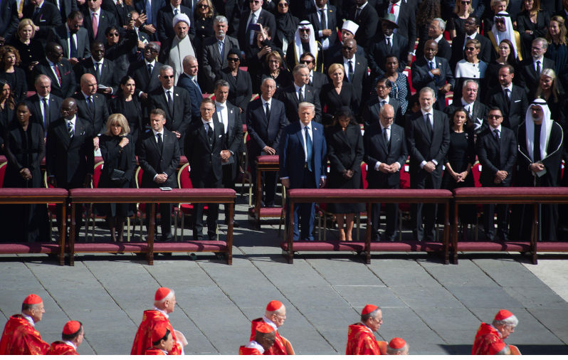 Italy, Rome, Vatican City, 26 April, 2025 : A view during the funeral of Pope Francis in St. Peter?s Square. He will be buried outside of the Vatican in a simple wooden coffin at the Basilica Santa Maria Maggiore. Photo Danilo Balducci/Sintesi/Alamy Live News. Contributor: AGENZIA SINTESI / Alamy Stock Photo Image ID: 3B1X4GH Andrew Bolt's cynical attack on faith