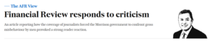 AFR responds