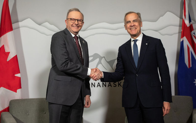 Calgary,-Canada.-15th-June,-2025.-Prime-Minister-Mark-Carney,-right,-meets-with-Australian-Prime-Minister-Anthony-Albanese-as-the-G7. Image:Alamy Contributor: The-Canadian-Press/Alamy-Stock-Photo-Image-ID:-3BJHWAB Is Albo reverting to compulsive secrecy?