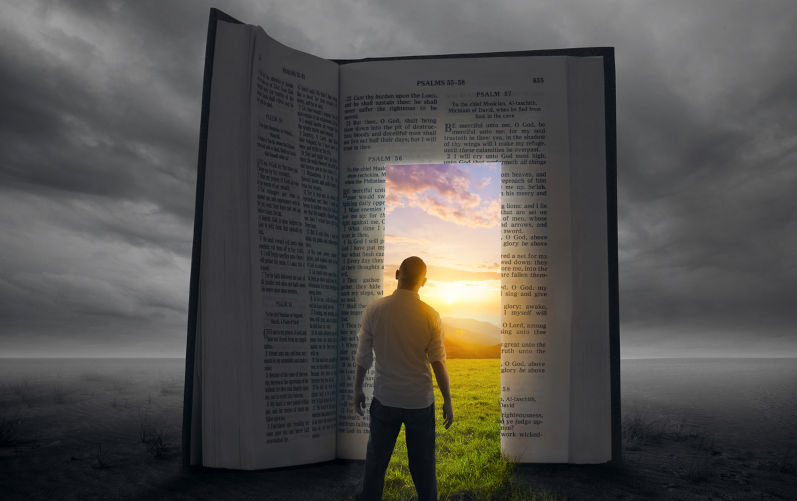 A-man-walks-through-a-door-through-a-Bible.-Image:-iStock/kevron2001 Five books the Bible could do without