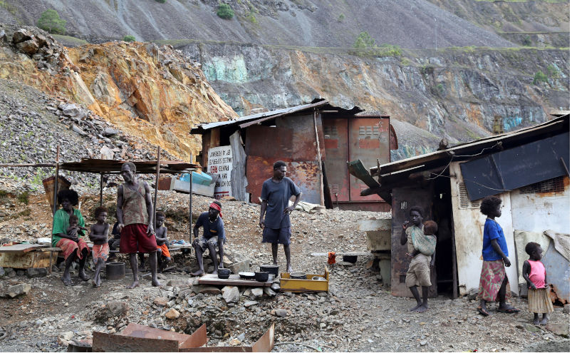 Family of the gold washers in the destroyed Panguna copper mine. Autonomous Region of Bougainville, Papua New Guinea. Contributor: Friedrich Stark / Alamy Stock Photo Image ID: CR3F0N Bougainville wants independence. China’s support for a controversial mine could pave the way