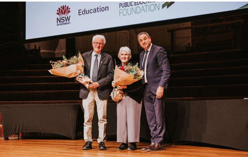 Chris Lyndsay and Murat. Image: Supplied Reflections: public education past, present and future