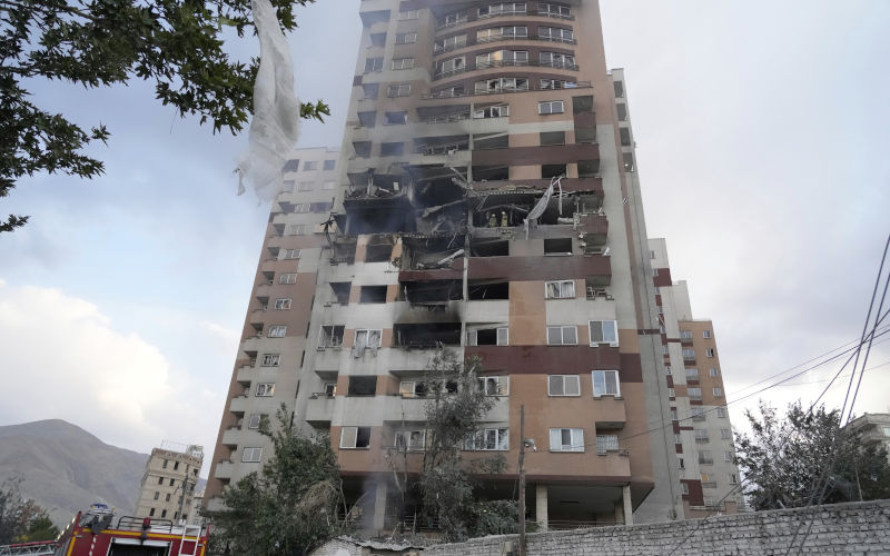 Damages are seen in a building after an explosion in a residence compound after Israel attacked Iran's capital Tehran, Friday, June 13, 2025. Image AAP/AP Photo/Vahid Salemi US progressives say stop supporting 'rogue genocidal regime' as Israel wages illegal war on Iran
