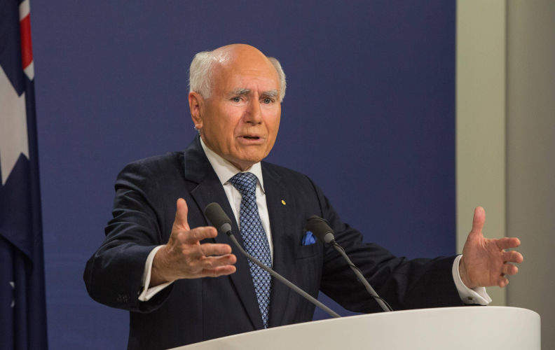 Former Australian prime minister John Howard speaks during a press conference in Sydney, Australia, July 7, 2016. Former Australian prime minister John Howard has said he does not regret his decision for Australia to enter the 2003 Iraqi War, despite the Chilcot Report s damning response to the U.S.-led invasion. ) AUSTRALIA-SYDNEY-FORMER PM-IRAQI WAR ZhuxHongye PUBLICATIONxNOTxINxCHN Report above Iraq war press conference John Howard 160707 Sydney July 7 2016 Former Australian Prime Ministers John Howard Speaks. Contributor: Imago / Alamy Stock Photo Image ID: 2RNEXRF The magic of the mandate: Now you see it, now you don’t