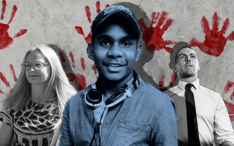 A photo montage generated on Monday, July 7th, 2025, shows (L-R) Coroner Elisabeth Armitage, 19-year-old Indigenous man Kumanjayi Walker and Zachary Rolfe. A coroner has found the death of a 19-year-old Warlpiri-Luritja man in a remote community was avoidable, and the former police officer who shot him was racist. Image: AAP /Keira Jenkins The politics of a police criminal organisation