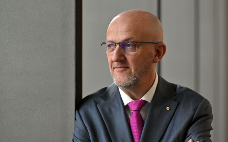 Australian Security Intelligence Organisation ASIO Director General Mike Burgess poses for a portrait ahead of his annual threat assessment speech at ASIO headquarters in Canberra, Wednesday, February 19, 2025. AAP Image/Mick Tsikas Mike Burgess on the ASIO soapbox, again
