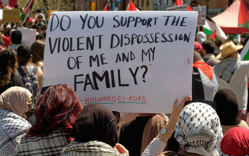 Ottawa, Canada. May 15, 2021. Sign 'Do you support violent dispossession' at pro Palestine march. Contributor: meanderingemu / Alamy Stock Photo Image ID: 2G502AP Review: Perfect Victims