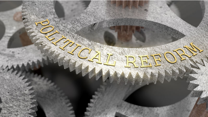 The inscription POLITICAL REFORM on the gear of the clock mechanism, 3d illustration. Image: iStock / Evgeny Ostroushko Labor says its second term will be about productivity reform. These ideas could help shift the dial