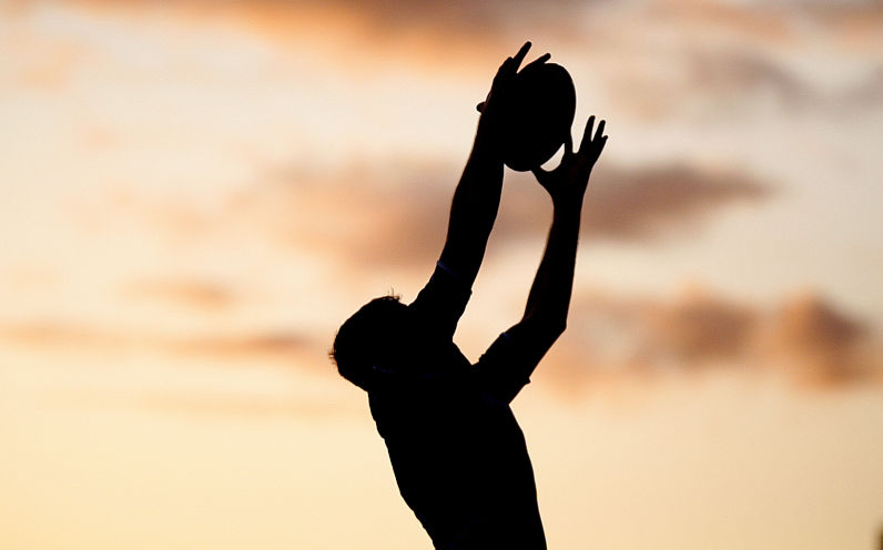 Rugby silhouette player with ball with Sun Set. Contributor: Michael Cullen / Alamy Stock Photo Image ID: BX73EK ‘Deadly’ sports diplomacy: why Australia’s Indigenous people must be a part of our sports strategy