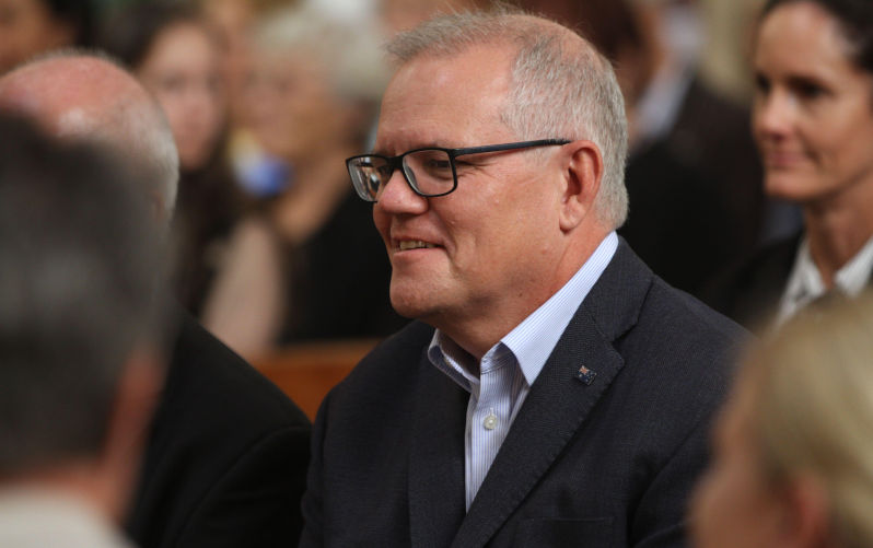 Sydney, Australia. 27th February 2022. Holy Liturgy at St. Andrew's Ukrainian Church, 57 Church St. Pictured: Prime Minister Scott Morrison. Credit: Richard Milnes/Alamy Live News. Contributor: Richard Milnes / Alamy Stock Photo Image ID: 2HT5509 Award for Morrison an insult to the truth