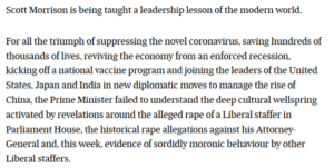 Scott Morrison is being taught