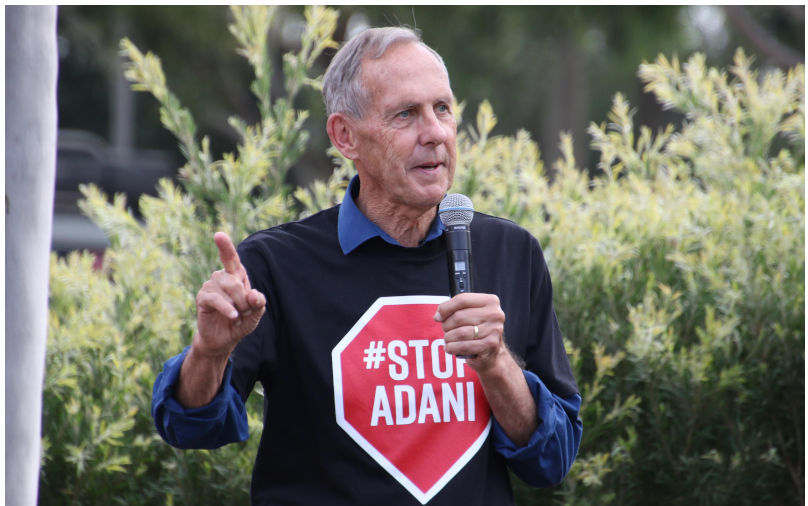 Sydney, Australia. 20th April 2019. The Stop Adani convoy held a rally in Sydney at Bowling Green in Parramatta Park. The Stop Adani convoy departed Hobart on April 17 and will make various stops on its way to the Galilee Basin, holding rallies along the way, before heading to the capital, Canberra. The rally is organised by former Greens leader Bob Brown. Pictured former Greens leader Bob Brown. Credit Richard Milnes/Alamy Live News. ContributorRichard Milnes. Image IDT50J72 ‘We just have to be defiant’: Irrepressible environmentalist Bob Brown reflects on a life of activism