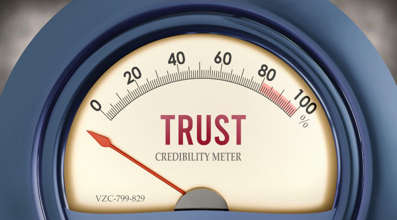 Trust and Credibility Meter. Image: Alamy. Contributor: GoodIdeas Image ID: 3B82AX9 The politics of kindness and fairness