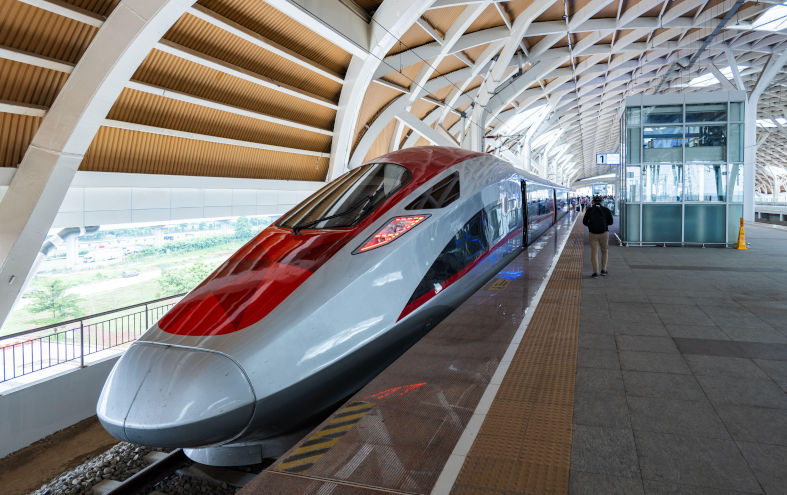 Jakarta, Indonesia - 03.12.2024: Whoosh, the first high-speed railway in Southeast Asia, and the Southern Hemisphere, opend in 2023. Image: Alamy. Contributor: uskarp Image ID: 2X6PYX2 No Indonesian high-speed rail wizardry for Oz