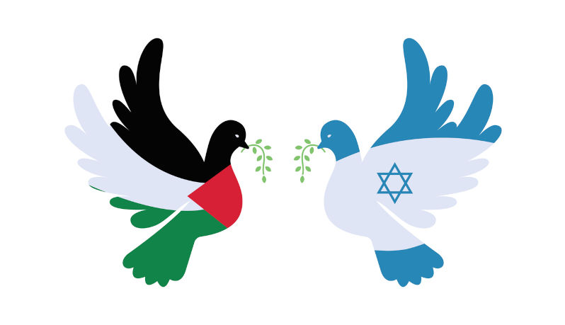 Dove with Palestine and Israel flag colours. Symbol of peace and World support concept. Flat vector illustration. Image: iStock / Anna Shelkova More than 600 Australian Jews say 'no' to war in Gaza