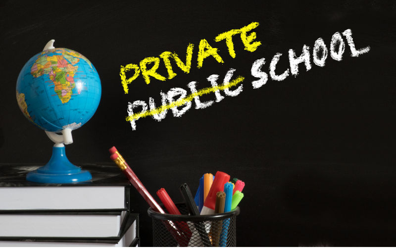 Textbooks, various pens and change from a public to a private school. Image: iStock / Stadtratte Karmel, Gonski and the private school ascendancy