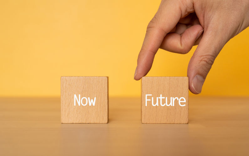 Wooden blocks with Now Future text of concept and a human hand. Image iStock CreditSeiya Tabuchi The (grossly misleading) Boyer lecture: Some things it forgot to mention