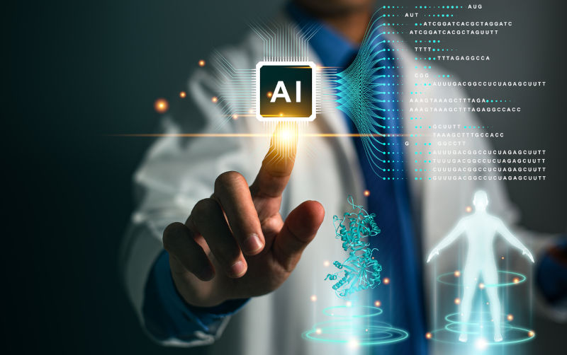 Artificial intelligence technology AI in genetic engineering prediction and drug design research. Image iStock / CreditSuriphon Singha Reclaiming care in the age of AI