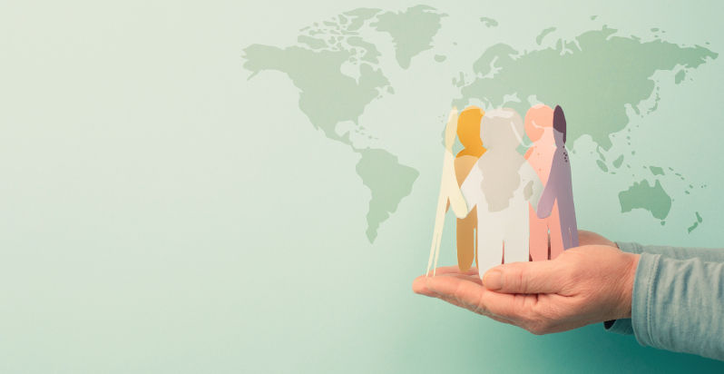 Humanitarian aid, human rights, friendship and respect, support and justice, multicultural team, no discrimination and racism. Image iStock / CreditBeritK Reuniting families: reforming Australia’s approach