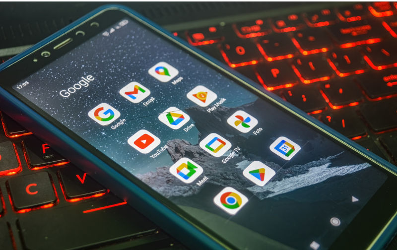 Smartphone that displays a collection of Google applications, Indonesia, 11 May 2024. Image iStock / CreditAnzz Media De-Googling during a genocide: Reorienting digital life in the age of AI