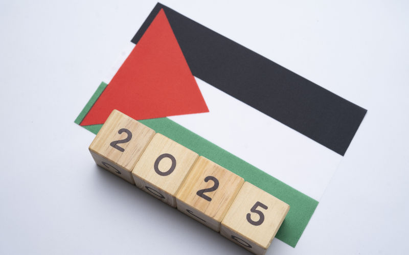 2025, Palestine Flag with date block, Concept. Image: iStock / Ade lukmanul Hakim Palestine recognised