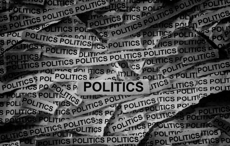 Strips of newspaper with the words Politics typed on them. Black and white. Close up. Image iStock / CreditProfessor25 Who are 'Advance' and what are they doing to our politics?