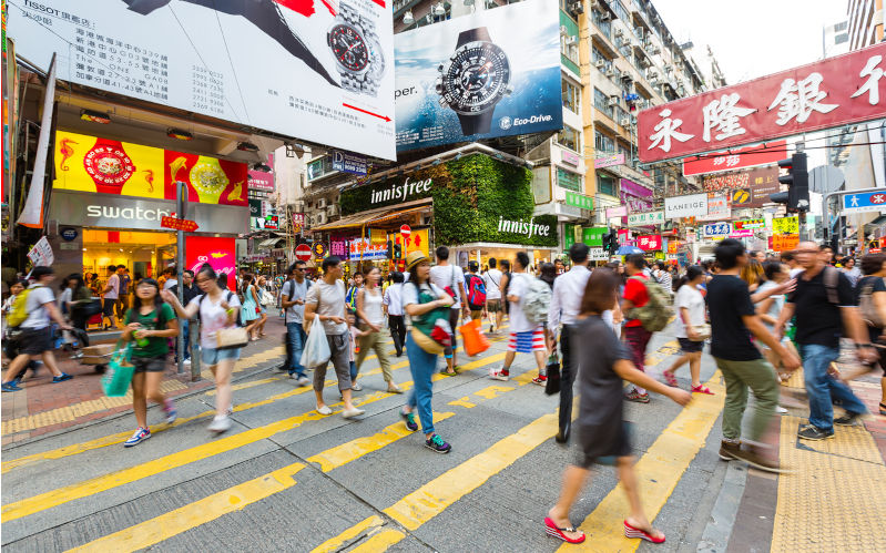 Street, crowded and signs everywhere. Image: iStock / danielvfung China’s consumption weighed down by weak expectations