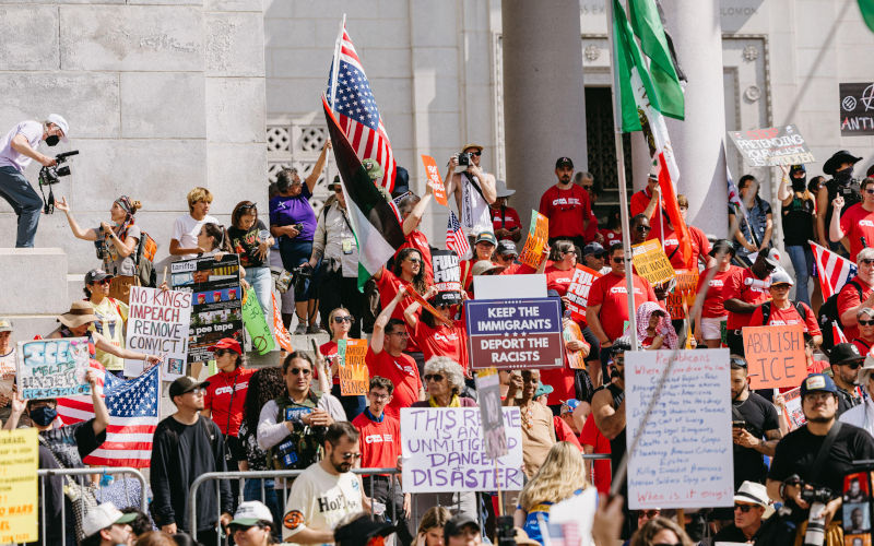 Millions rally across US in 'No Kings' protests against Trump
