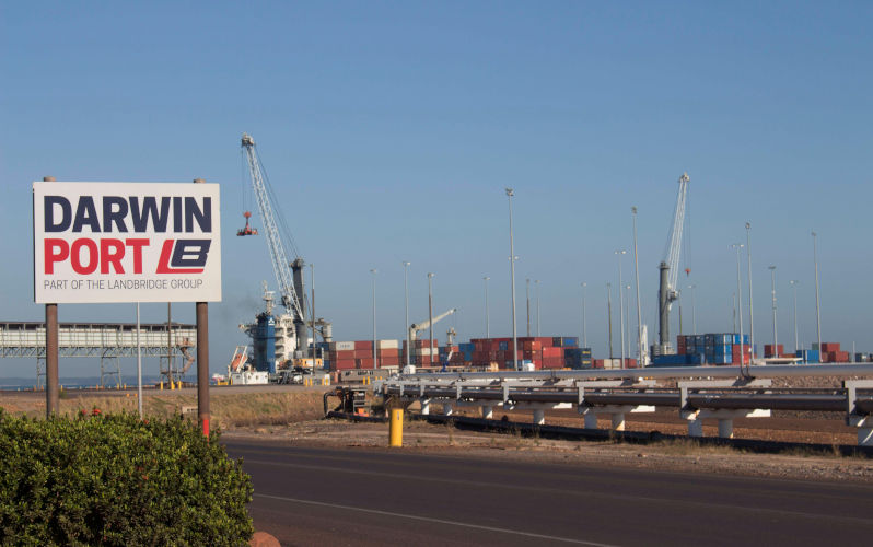 2RR9FBT 210614 -- CANBERRA, June 14, 2021 -- Photo taken on June 9, 2021 shows the Darwin Port in the Northern Territory NT, Australia. Landbridge Darwin Port/Handout via Headlines: Chinese firm operating Darwin port in Australia wins applause from locals Xinhua PUBLICATIONxNOTxINxCHN Contributor: Imago / Alamy Stock Photo Image ID: 2RR9FBT Move to revoke Darwin port lease is a political decision