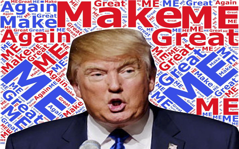 Illustration of Donald Trump. After the Trump inauguration