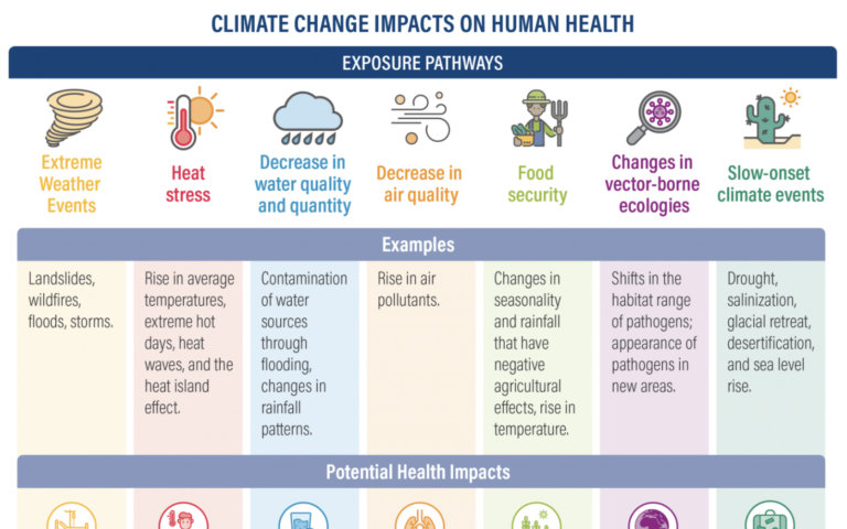 Climate change impact on human health