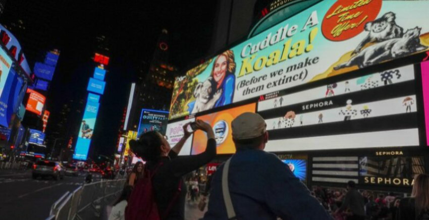 times square climate change australia