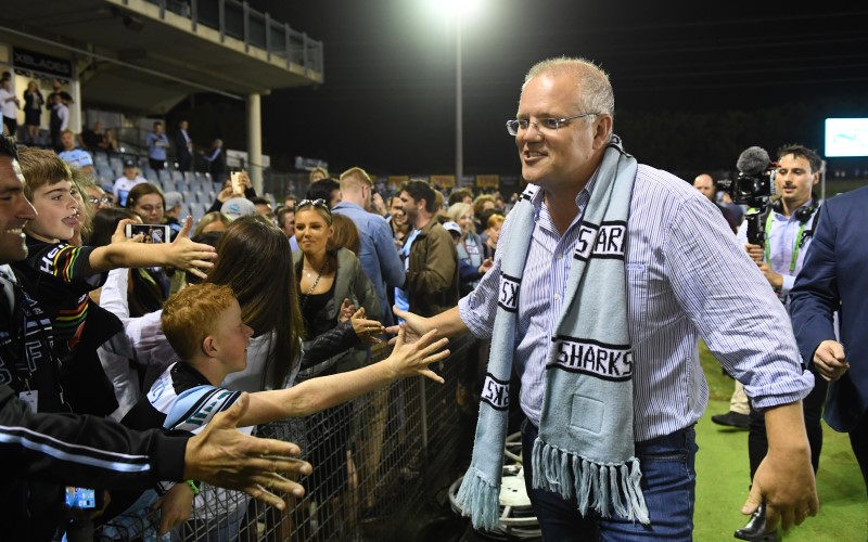 Scott Morrison sharks football game