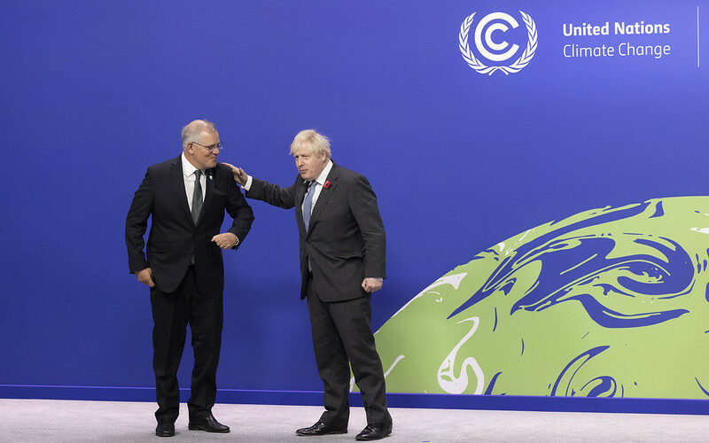 Scott Morrison and Boris Johnson at COP26.