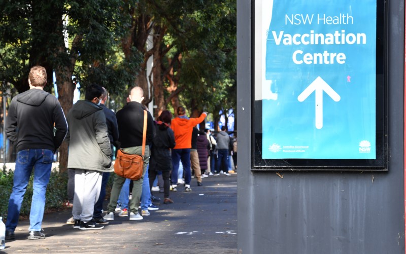 COVID-19 vaccination centre queue