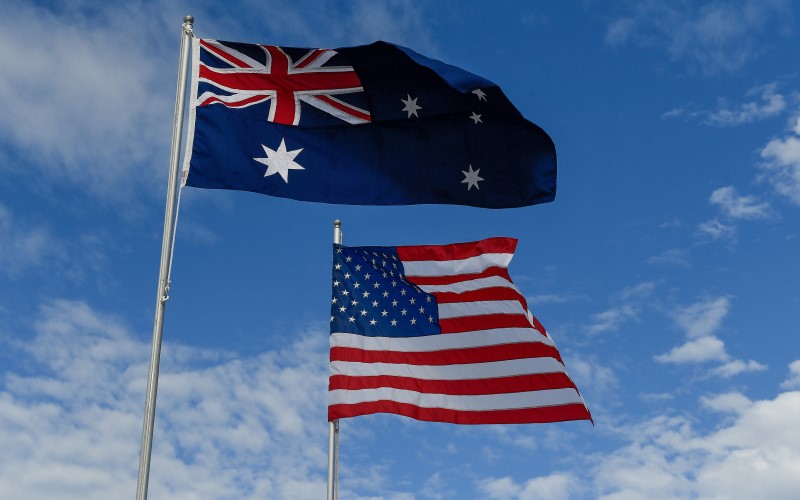 Australian and US flags