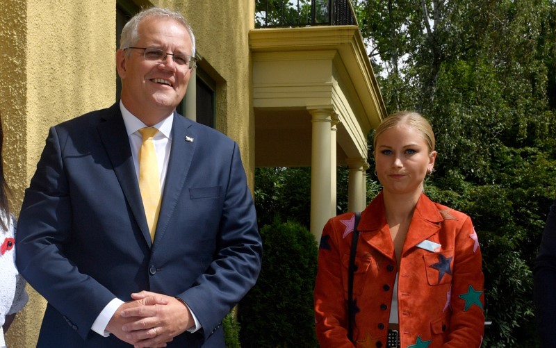 Scott Morrison and Grace Tame