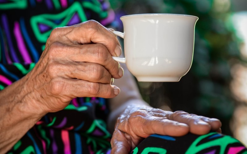 Woman holding teacup