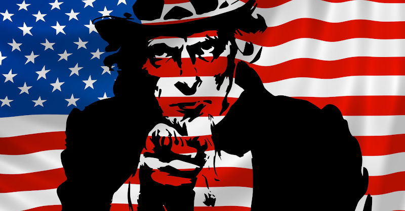 Uncle Sam on the USA flag.