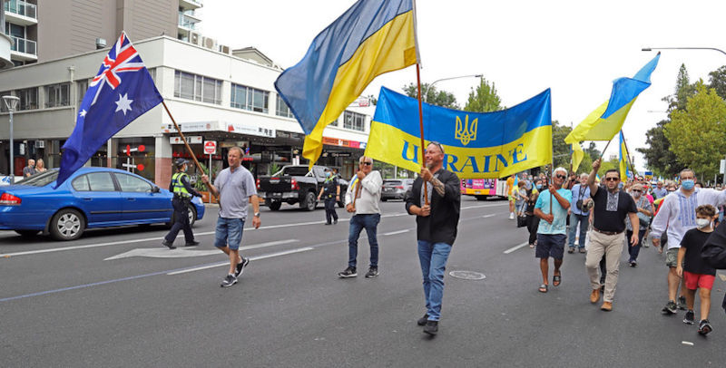 Support Ukraine rally Adelaide.