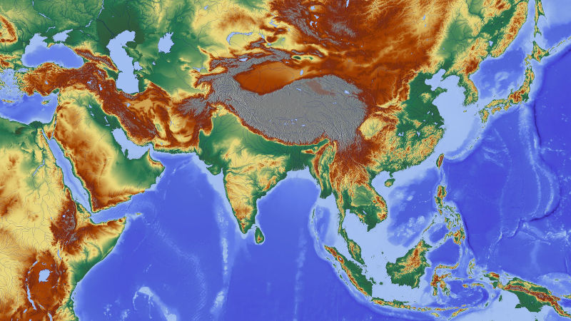 Map of Asia Continent