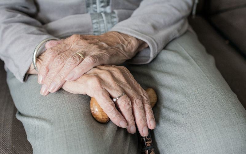 Aged care: elderly hands