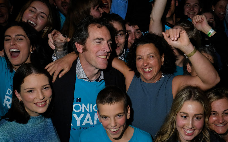 Dr Monique Ryan celebrates winning Kooyong