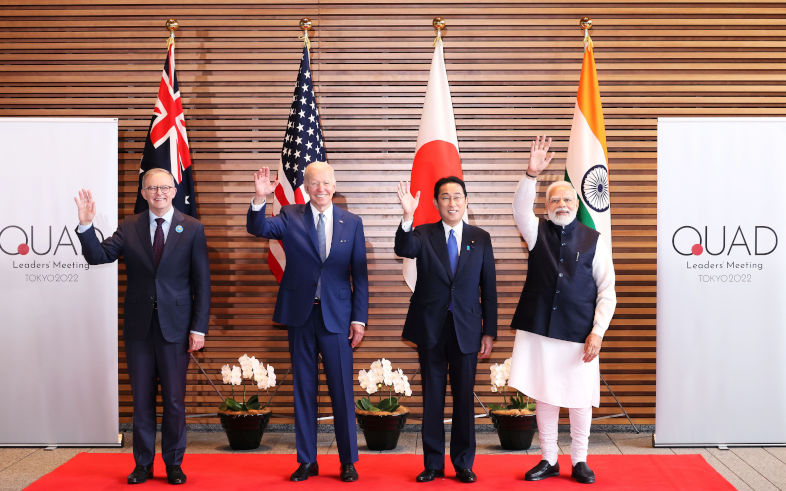 QUAD leaders wave for the camera in Tokyo, May 2022