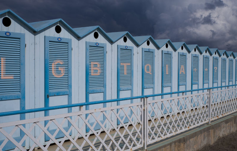 Beach boxes spelling out LGBQIA+*?