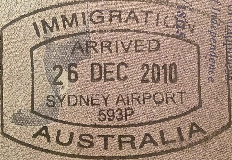 Australia Entry Stamp