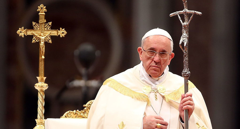 Pope Francis with ferula